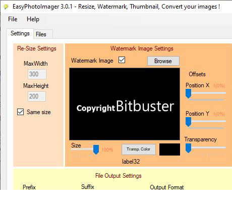 Easy Photo Imager
Resize and convert thousand of images
EasyPhotoImager allows you to easily resize/convert/watermark thousands of images. 


Download now!